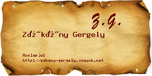 Zákány Gergely névjegykártya